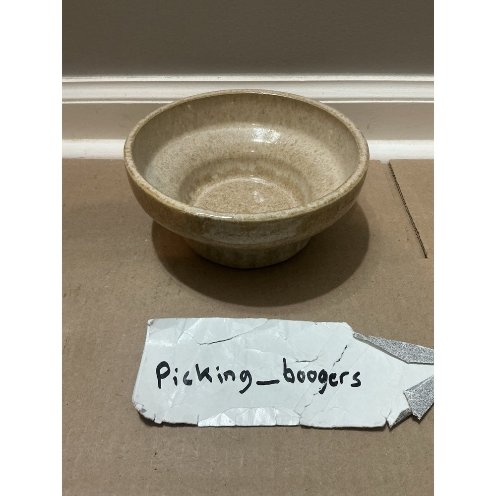 Vintage Zanesville Stoneware Homespun Planter Bowl Beige USA Pottery